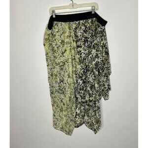 Lane Bryant Skirt Womens Plus 26 / 28 elastic waist Green Brown Sheer Layered